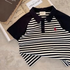 CB3427- combo 3 áo polo thêu G.Â.U chất cotton phối cổ