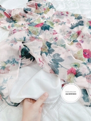 Đầm voan tầng cổ vuông 2 lớp