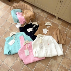A701-Áo len cadigan vặn thừng thêu ngựa 5 màu Jademaison