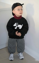 Bt751- bộ Cún tai nổi quần kẻ 3 màu chất nỉ haida