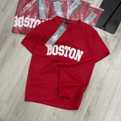A177-Áo thun QUẢNG CHÂU màu đỏ BOSTON chữ thêu form suông rộng