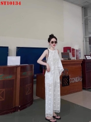 Set ren suông màu trắng có lót quần