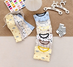 BT1071- Combo 2 bộ thun zip màu pastel viền cổ dài tay