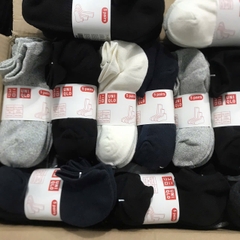 TatUNI-CB 10 đôi tất cổ ngắn màu đen-trắng-ghi