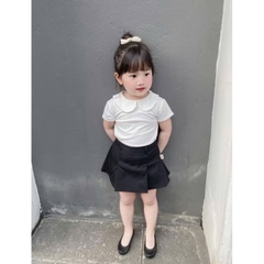 CB227- Combo 2 áo trắng cổ sen-cổ ren cộc tay bé gái