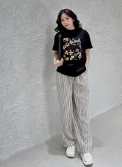 !   🌷 SET443-SET BỘ GU CHÌ – QUẦN KẺ SUÔNG CHUẨN SANG CHẢNH