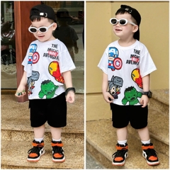 BT494- Bộ DISNEY áo cotton cam đất mix quần cua tím nhạt