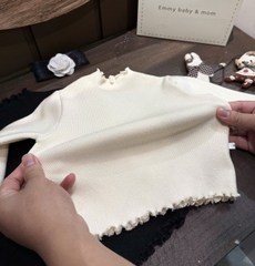 Aokid024-Áo len trẻ em 2 màu đen-be dày dặn,mềm ấm