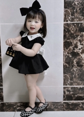 SETKID020- Set body/Đầm đen cổ kết cườm bé gái hàng thiết kế