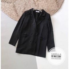 ⚡️ÁO VEST SUÔNG THIẾT KẾ⚡️Áo Vest suông 1 lớp cúc bọc 2 màu đen trắng