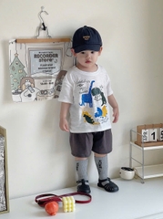 BT474- Bộ KL xược mix quần nỉ màu than chì bé trai