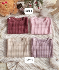 bt729- cb 2 bộ tăm lông màu trơn dáng dài