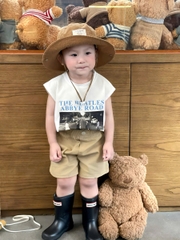 bT573- Bô AYYBe áo cotton quân kaki mềm màu be