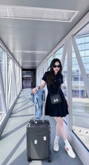 DAM141-VÁY POLO THÊU NGỰC DÁNG NGẮN MÀU XANH THAN