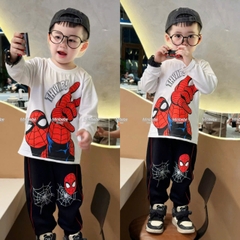 bt715- Bộ nỉ cua NHỆN đỏ phối trắng-đen dài tay