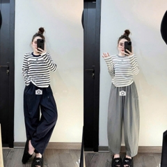 SET808- Bộ CRI áo tăm lông mix quần baggy gió màu tàn