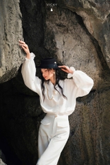 A245-Áo sơmi trắng chun tay basic