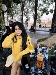 LEN026-Áo len CGD màu vàng cúc gôc- LEN QUẢNG CHÂU