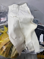 Quan130- Quần jeans suông ống trắng ngà dài 100 cm