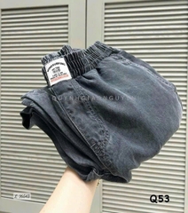 QUAN014-QUẦN JEANS SUÔNG CẠP CHUN MÀU KHÓI dài 100cm