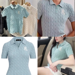 A540-Áo len thừng cộc tay màu xanh hàng nhà máy đủ tem