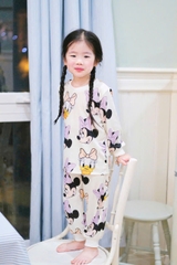 CB172-(10-26kg) Combo 2 bộ thu đông dài tay bé gái Mickey VNXK