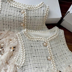 DAMKID021-ĐẦM dạ BE REN GẤU chạy viền 2 lớp BÉ GÁI