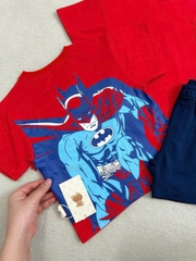 BT478- Bộ Siêu nhân in lưng đỏ đen bé trai ái cotton mix quần cua