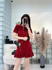 DAM129- Đầm len xoe kèm quần bảo hộ siu chất