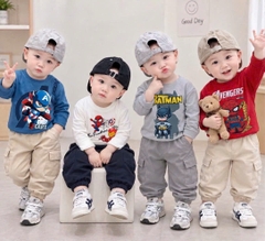 BT1093-Combo 4 áo siêu nhân chất cotton dài tay