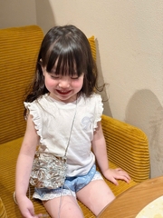 CB324- Combo 2 áo nơ thêu đen trắng bé gái chất cotton mềm mát