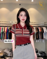 A794- Ao llên cộc kẻ nhỏ ngang ngực cổ Đức 4 màu