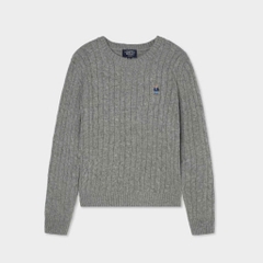 A403- Áo len vặn thừng thêu gấu Xám hàng nhà máy chuẩn