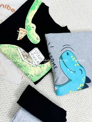 bt799- Combo 3 áo cotton bé trai minibebe hoạ tiết in