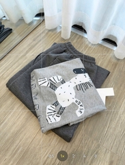 SET954-Set áo thun cộc ngựa xám phối quần baggy