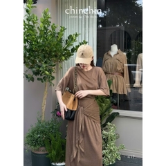 Set793-Set len montoghi nâu kèm khăn