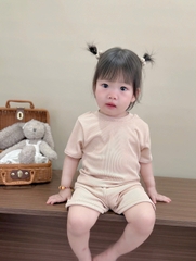 BT298-Bộ tăm HÀN màu trơn 4 màu MINKY MOM chất đẹp