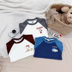 Cb300-Combo 3 áo thun cotton dài tay bé trai 3 màu size 9-27kg