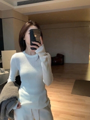 A439- Áo giữ nhiệt dài tay cổ tròn 5 màu