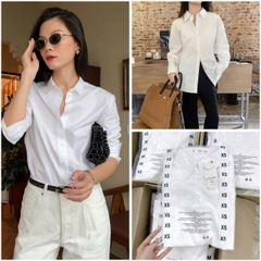 A276- Áo sơ mi trắng cổ đức dáng suông hàng nhà máy full tem