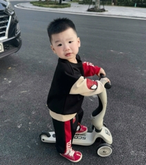 BT747-Bộ nỉ haida bé trai Marvel phối đỏ đen