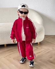 Bt761- Bọ Cham thêu viền sọc 3 màu chất nỉ haida khoá trước