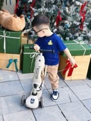 BN101-Bộ áo cotto mix quần kaki túi áo ngực 2 màu xanh,trắng bé trai