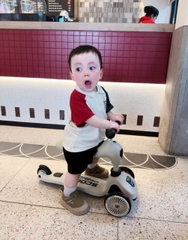 BT305-Bộ áo polo phối tay mix quần jeans bé trai chất mềm