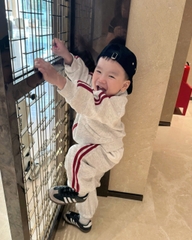 BT756- Bộ nỉ haida khoá kéo màu xám cho bé trai 9-25kg