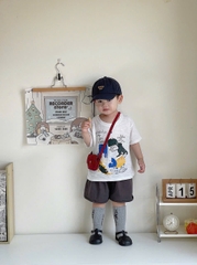 BT474- Bộ KL xược mix quần nỉ màu than chì bé trai