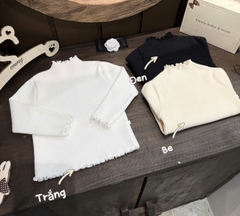 Aokid024-Áo len trẻ em 2 màu đen-be dày dặn,mềm ấm