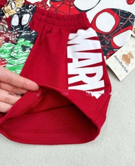 BT273- Bộ MARVEL trắng đỏ áo cotton mix quần cua bé trai