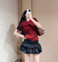 A185-Áo len đũa cổ tròn cộc tay 3 màu hàng full tem nhà máy