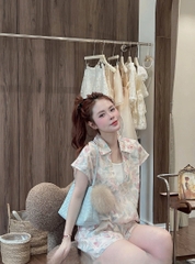 SET1023- Set cộc tay áo hoa phối cổ